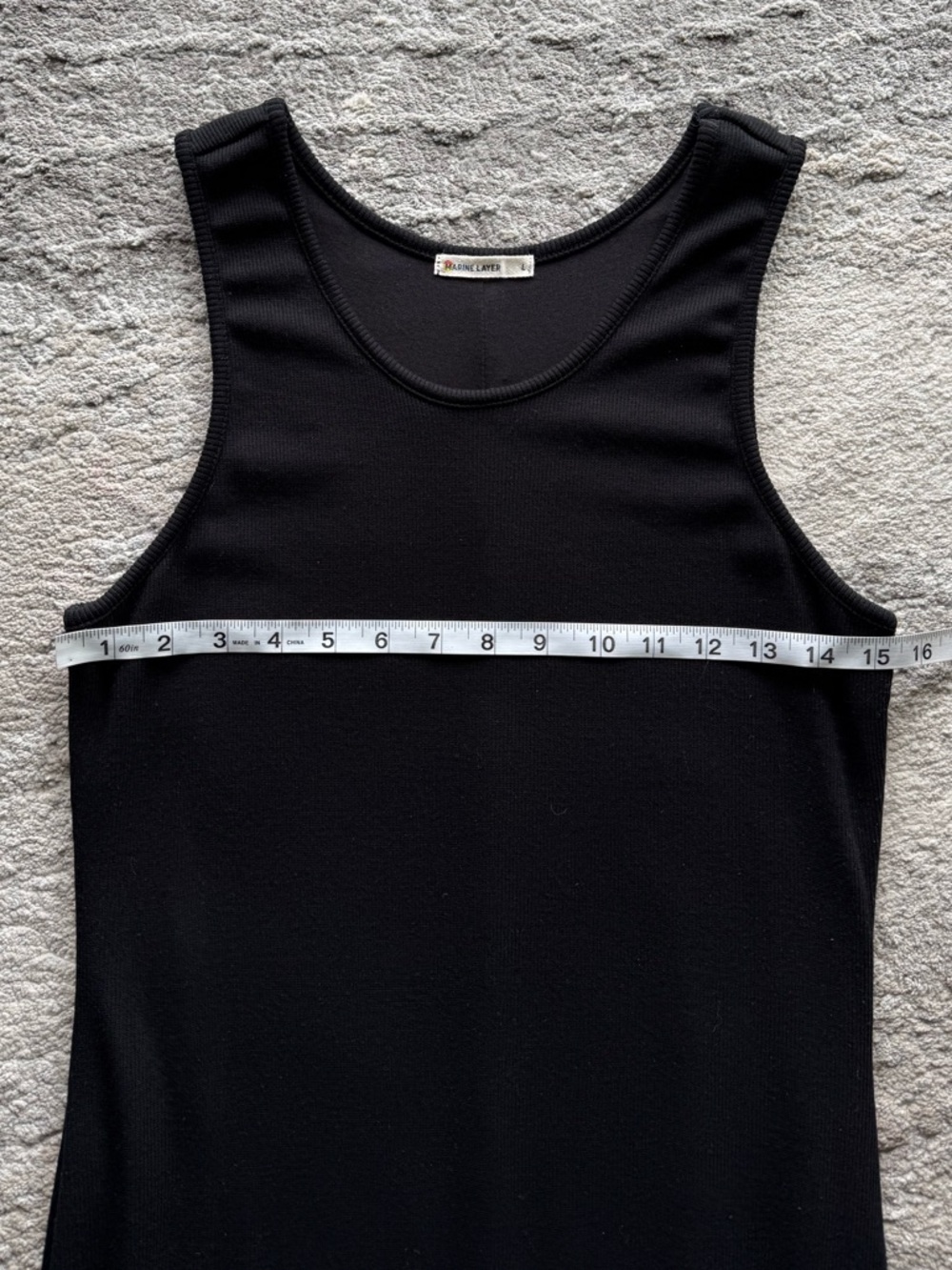 Marine Layer Lexi Daytime Black Ribbed Midi Dress | L - Picture 9 of 10